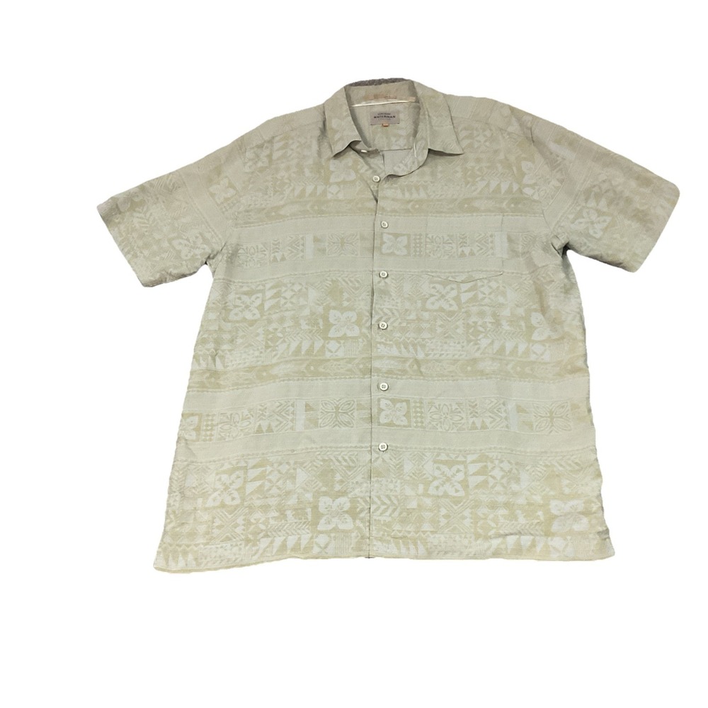 Quiksilver Waterman Collection Mens Comfort Fit Short Sleeve Button Shirt Large